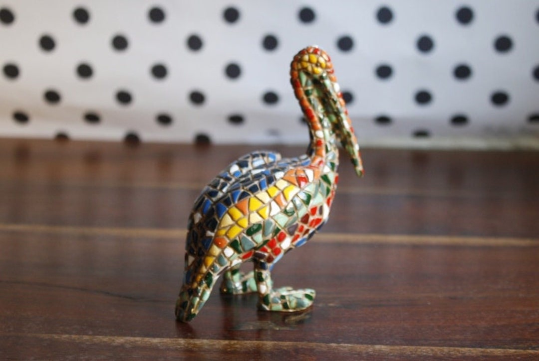 Pelican Miniature Hand Painted Mosaic Style Figurine Pelican Etsy