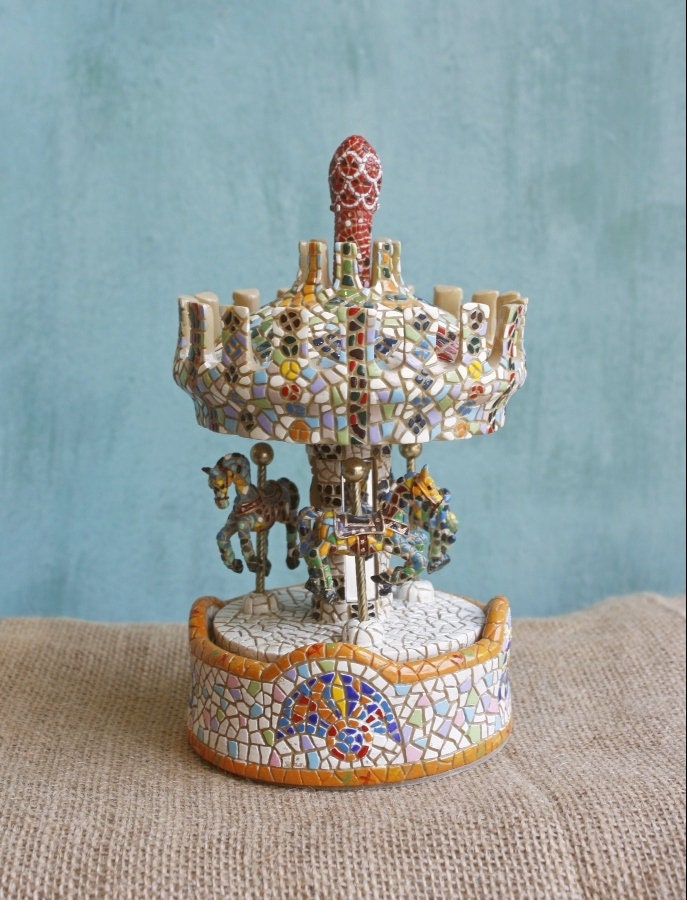 Handmade Vintage Carousel Mosaic Carousel Working Perfectly - Etsy