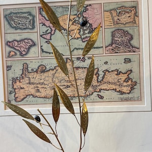 Handmade Brass Olive Branch, Tree of Life Home Decor, Made In Greece, Brass Tree, Tree Sculpture, Greek Art, Housewarming Gift