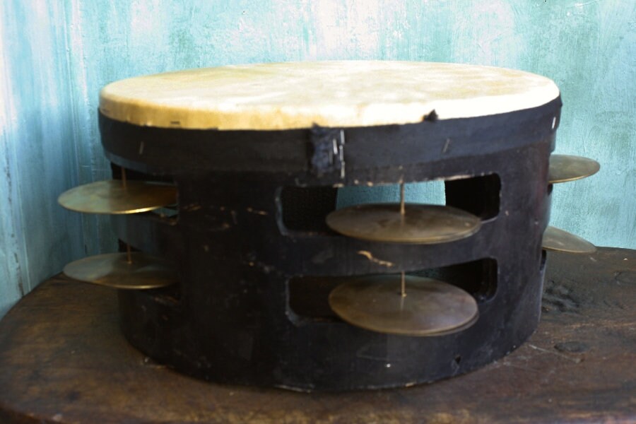 Vintage Riq Arabic Tambourine Wooden Riq with Goat Leather Etsy