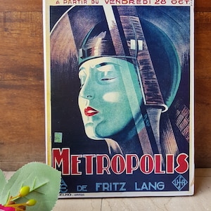 Metropolis Wooden Sign, Wall Hanging, Metropolis Film Poster, Metropolis Movie Poster, Fritz Lang,German expressionism, vintage Movie Poster