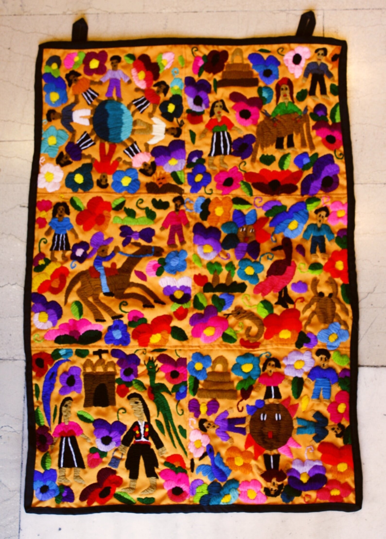 Handmade Guatemalan Figure Embroidery Hand Embroidered Quilt Etsy