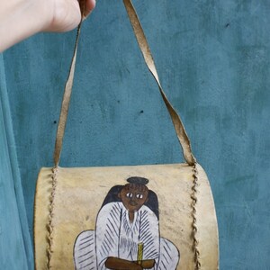 Vintage Ethiopian Leather Drum, Coptic, Hand Painted Drum, African Art ...