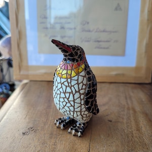 Handgemachte Mosaik-Stil Pinguin Figur, Pinguin Miniatur, Mosaik Tiere