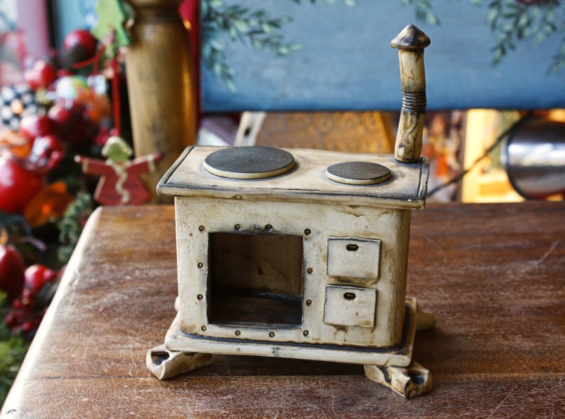 Handmade Ceramic Stove Miniature Candle Holder Candle Base Etsy