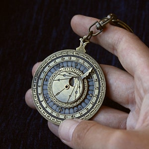 Bronze Key chain Astrolabe Abacus ,Astrolabe Key holder,Astrolabio Keyring, Astronomy Gift, Astronomy Lover, Astrolabio, Astrolabe Collector