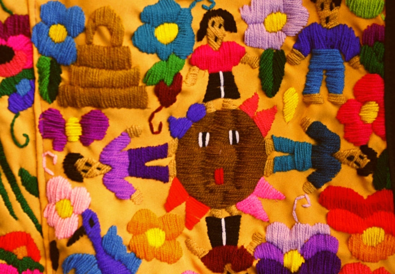 Handmade Guatemalan Figure Embroidery Hand Embroidered Quilt Etsy