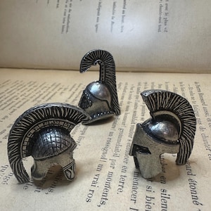 Set of 3 Ancient Greek Helmet Miniatures, Ancient Greek Helmet, Spartan Helmet, Athenian Helmet, Ancient Greek Warrior Helmet,Brass Helmet