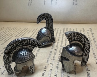 Set of 3 Ancient Greek Helmet Miniatures, Ancient Greek Helmet, Spartan Helmet, Athenian Helmet, Ancient Greek Warrior Helmet,Brass Helmet
