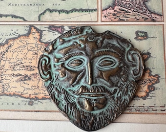 Brass Mask of Agamemnon, Brass Mask Ancient Greece, King Agamemnon Mask, Funeral Mask, Mykines Mask, Agamemnonas