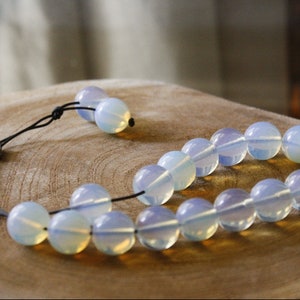 Perles d’inquiétude en pierre de lune, perles de pierre de lune, Kompoloi authentique, Komboloi grec, Perles d’inquiétude, Perles de prière, 19 perles