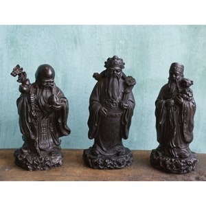 手作りの三賢者、三星像、福禄寿、風水の富の神、幸運の贈り物、中国製