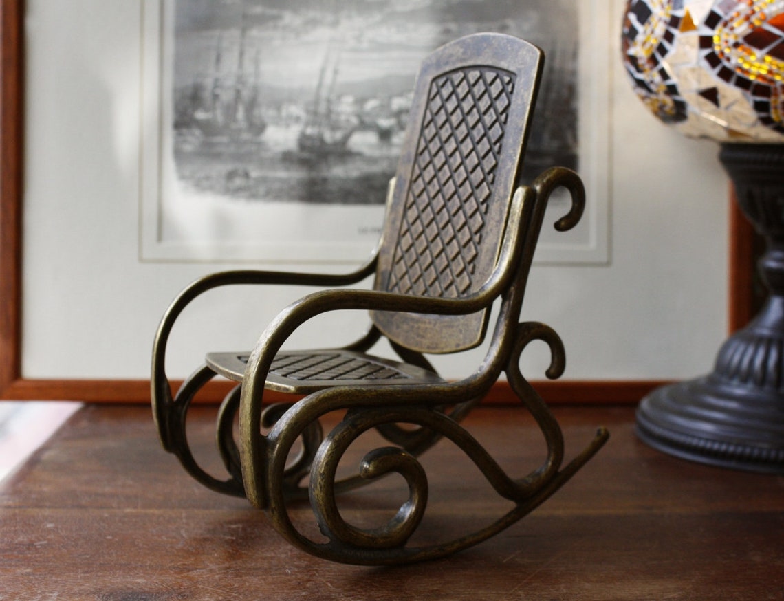 Beautiful Brass Rocking Chair Figurine Bronze Rocking Chair - Etsy