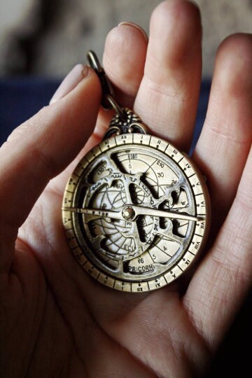 Vintage Brass Astrolabe - Antique Style Astronomical Navigational Desk Decor, Reproduction