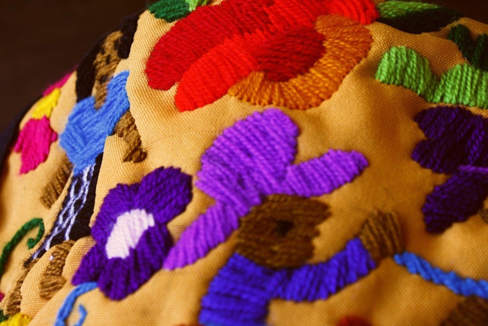 Handmade Guatemalan Figure Embroidery Hand Embroidered Quilt Etsy