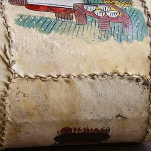 Vintage Ethiopian Leather Drum, Coptic, Hand Painted Drum, African Art ...