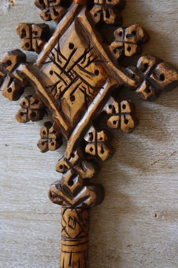 WOODEN ETHIOPIAN CROSS Collectible DoubleFolding Ethiopian Wooden