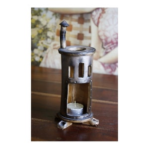 Handmade Ceramic Stove Miniature, Candle Holder, Candle Base, Stove Shaped Figurine, Made In Greece, Greek Art, Unique Candleholder