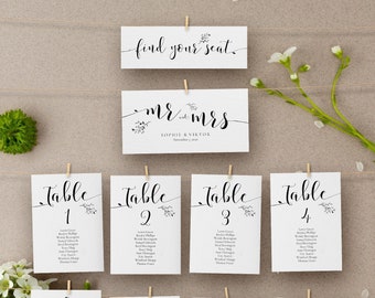 rustic wedding seating chart template floral kraft wedding table assignments template