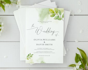 watercolor wedding invitation printable etsy