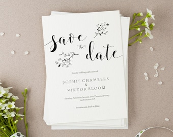 wedding invitation template sophie floral kraft rustic etsy