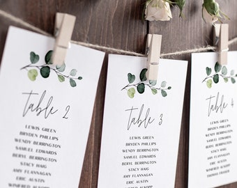 table assignment cards
