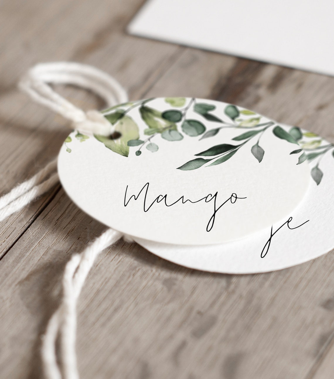 Juice Tag Template with Hand-Painted Watercolor Greenery | Etsy