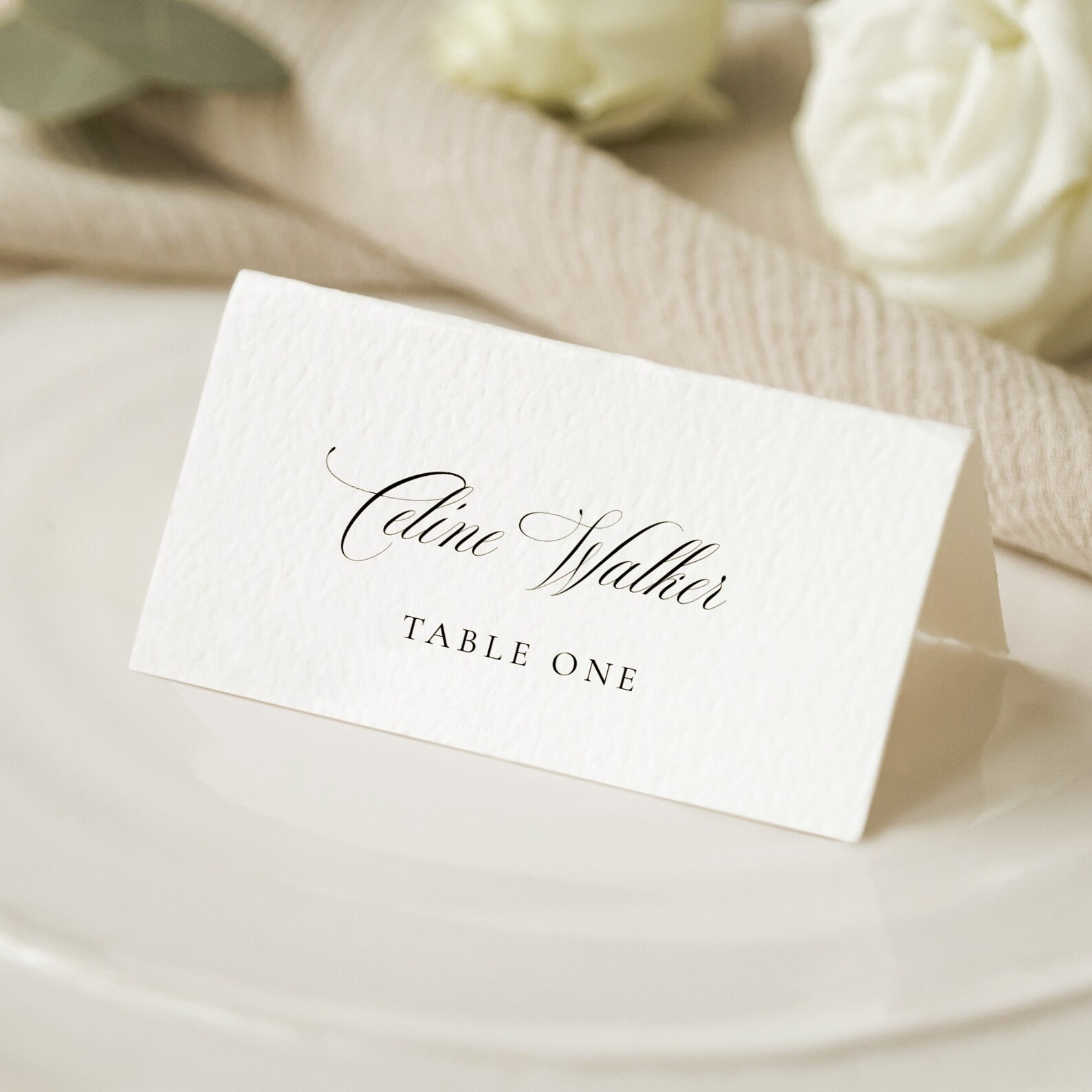 Classic Calligraphy Wedding Place Card Printable Name Card Etsy