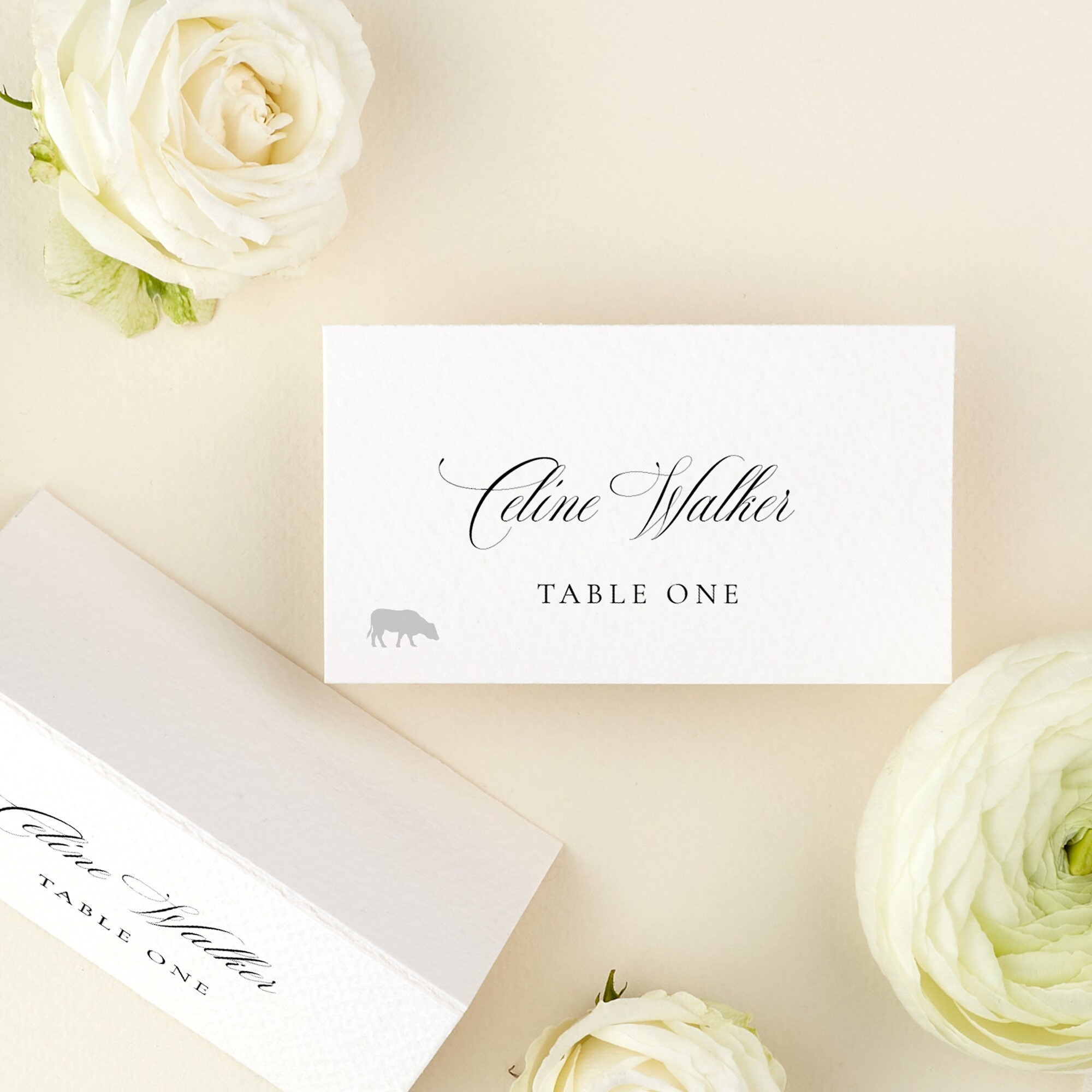 Classic Calligraphy Wedding Place Card Printable Name Card Etsy