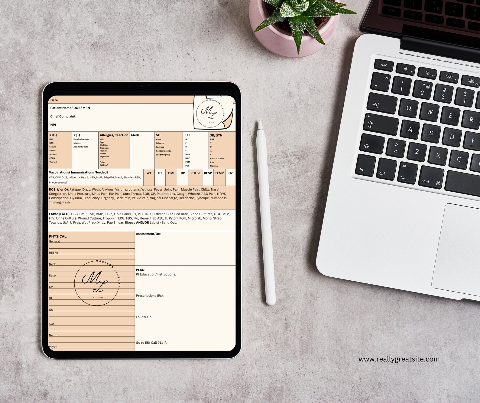 Nurse Practitioner SOAP Note Template, Clinical Study Guide (digital ...