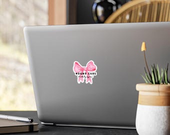 Wound Care Nurse Sticker | Pink Bow Medical Decal