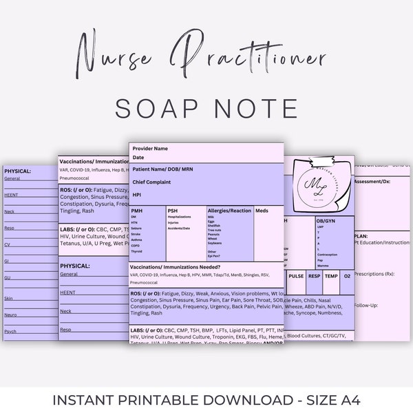 SOAP Note for Nurse Practitioner, Nurse practitioner student, SOAP Note, Nurse Practitioner Gift, Clinical Note, Progress Note, Study Guide