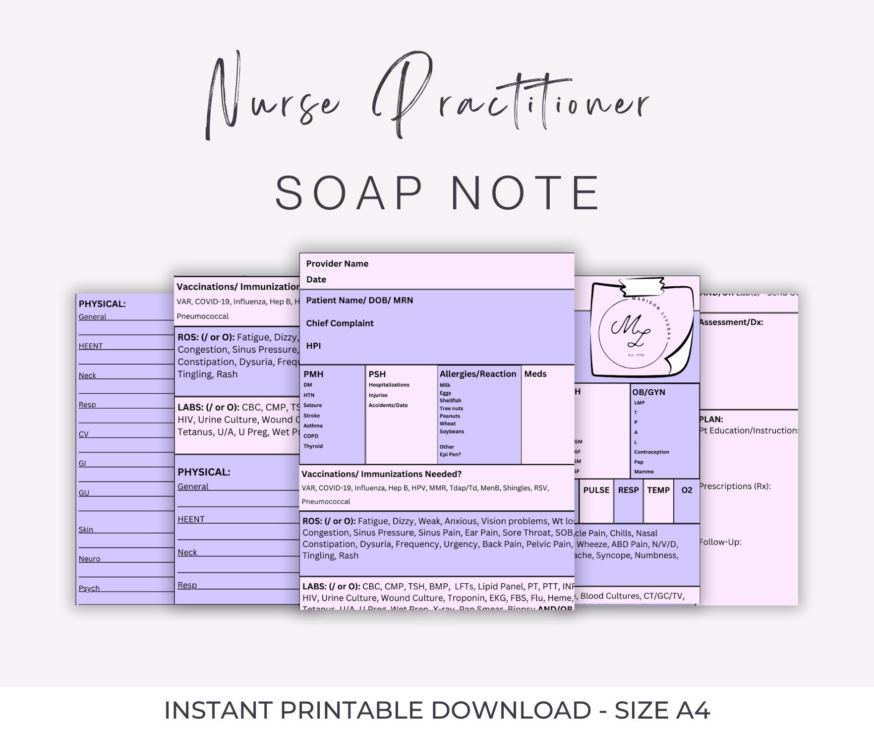SOAP Note for Nurse Practitioner, Nurse Practitioner Student, SOAP Note ...