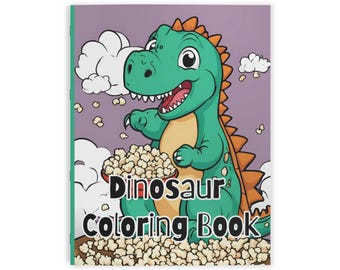 Kids Dinosaur Coloring Book | Toddler Activity Book Ages 3-8 | Dino Birthday Party Favor | Road Trip Craft | Boys & Girls Coloring Gift