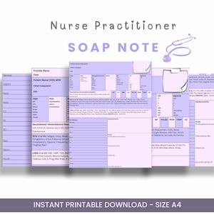 Nurse Practitioner SOAP Note Template (Digital Download)