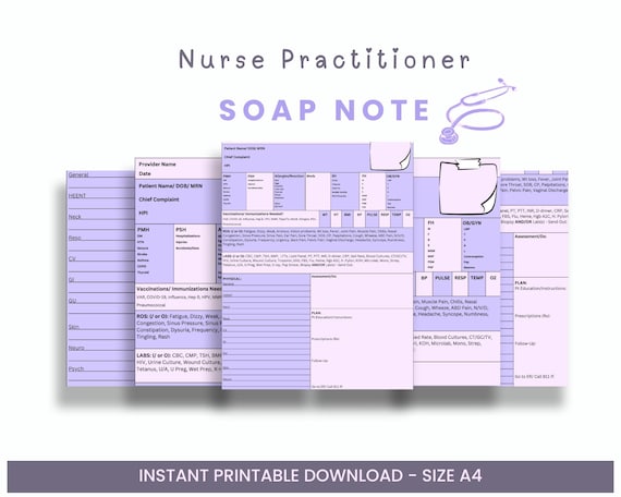 Nurse Practitioner SOAP Note Template (Digital Download)