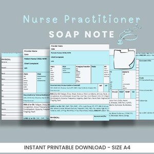 Nurse Practitioner SOAP Note Template (Digital Download)