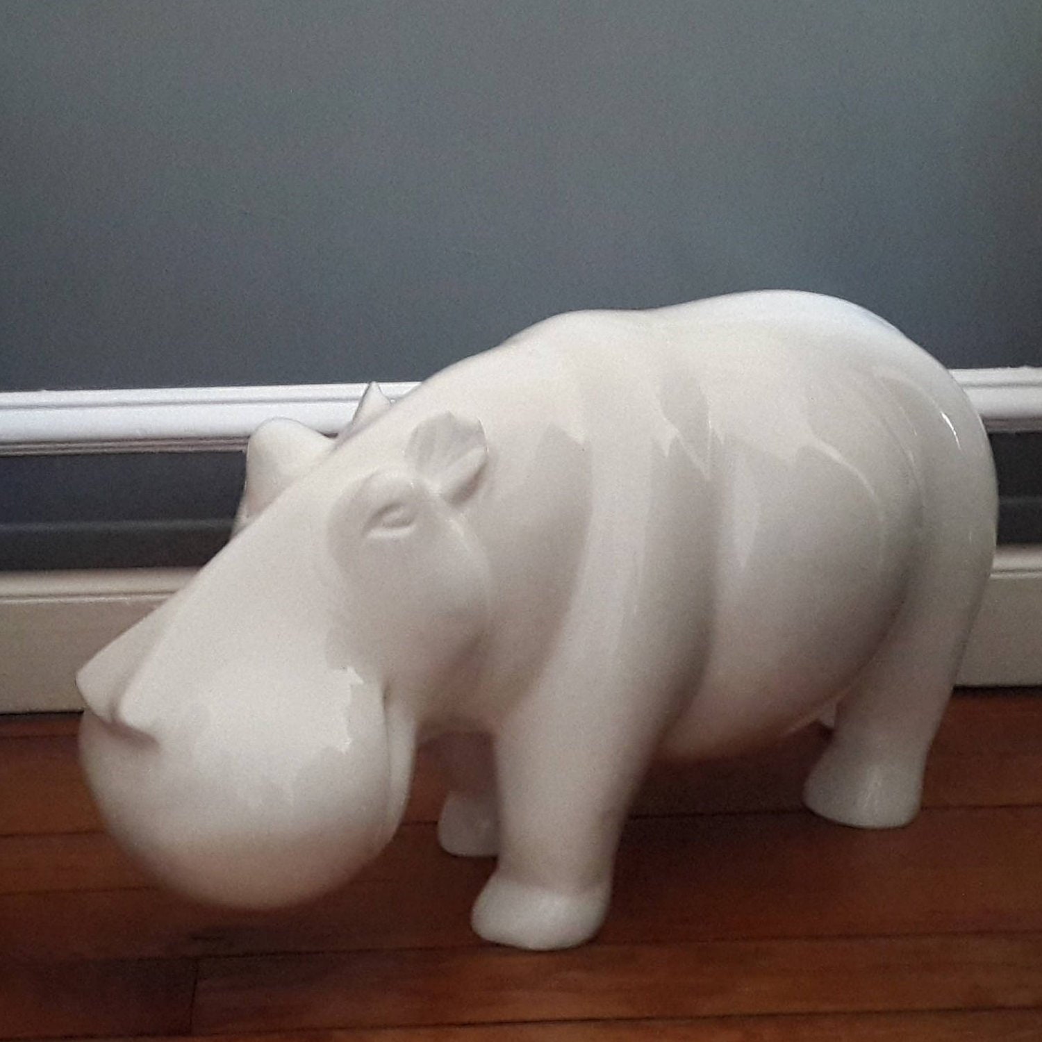 Hippopotame de Bouna en Résine/Objet Design Déco Peinture Epoxy Animaux Extérieur