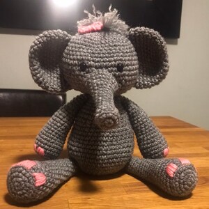 Crochet elephant- custom colors available!!