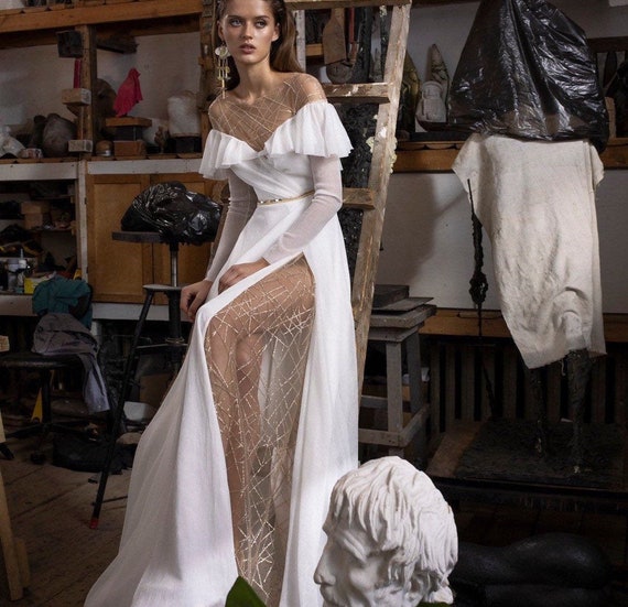 Robe de mariée fendue devant sales