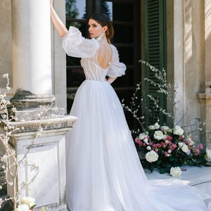 Wedding Dress GREIM With Balloon Sleeves and Poofy Skirt by Blammo ...