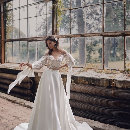 Wedding Dress LOLA by Ange Etoiles With Long Train Exclusive - Etsy