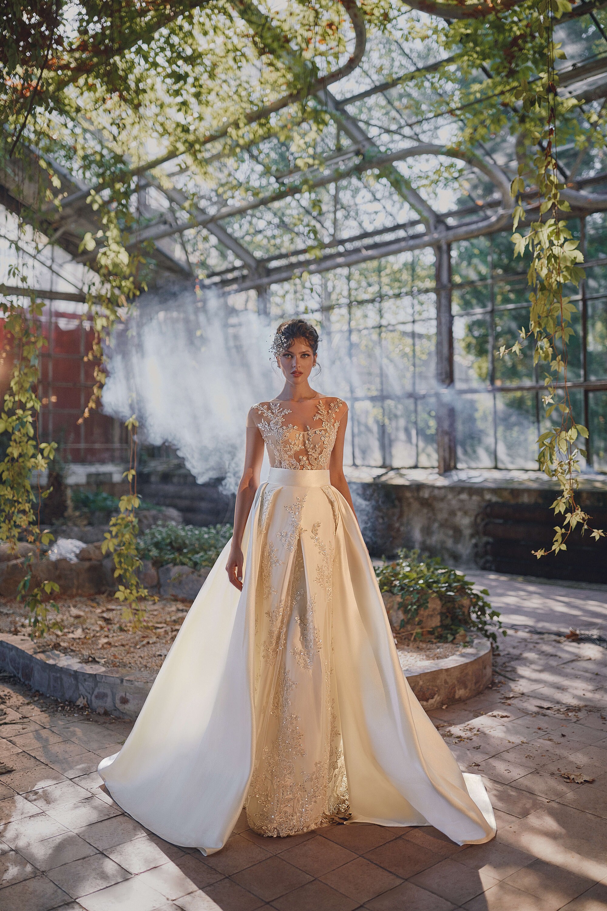 Vestido de novia con falda desmontable y largo - Etsy España