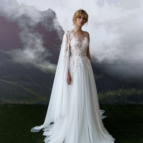Wedding Dress MEDEA With Long Train by BLAMMO-BIAMO Princess - Etsy