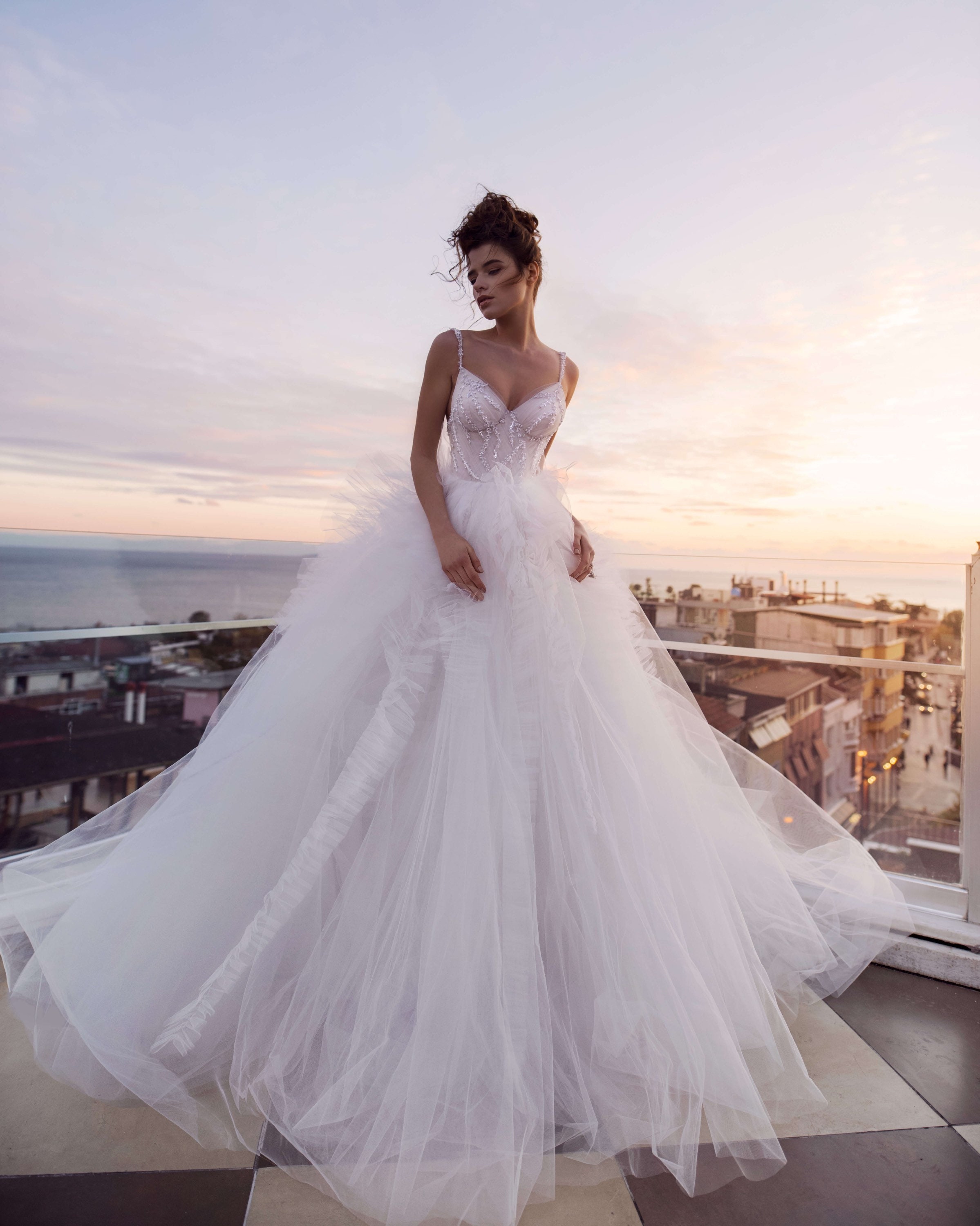 A-line Wedding Dress AIRIS With Long Train by Blammo-biamo - Etsy