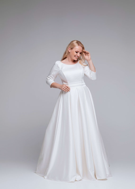 Buy Plus Size A-line Satin Wedding Dress Arya Veil as a GIFT