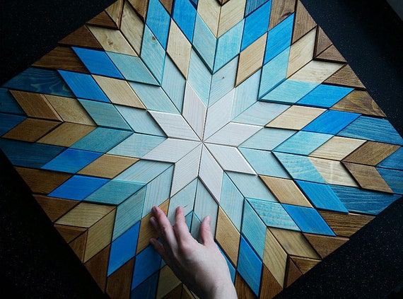 wood wall art geometric