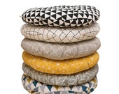 Round Chair Cushions Tufted, Bistro Patio Wicker Indoor Kitchen Dining Seat Pads, Rattan Rocking Circle Chair Pillows Linen Thick