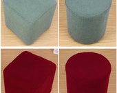 Custom Ottoman Cover, Stretch Footstool Slipcover, Footrest Cover Small Sofa Couch Storage Furniture Protector Round Square, Grey Navy Beige
