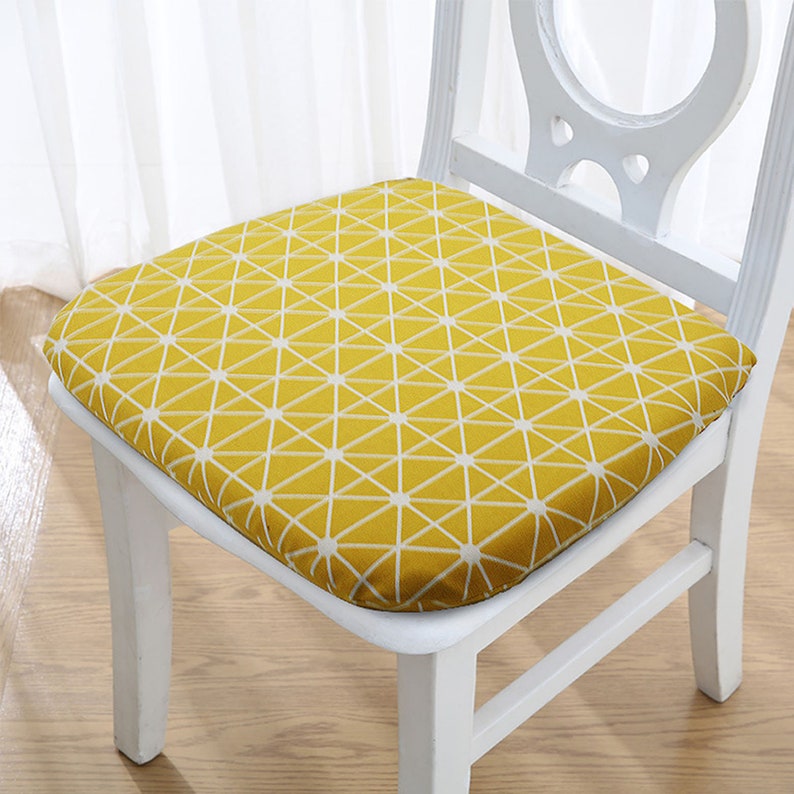 Memory Foam Dining Chair Cushion With Ties Indoor Kitchen Linen Pad Washable Removable Replacement Breathable Non Skid Seat Pads